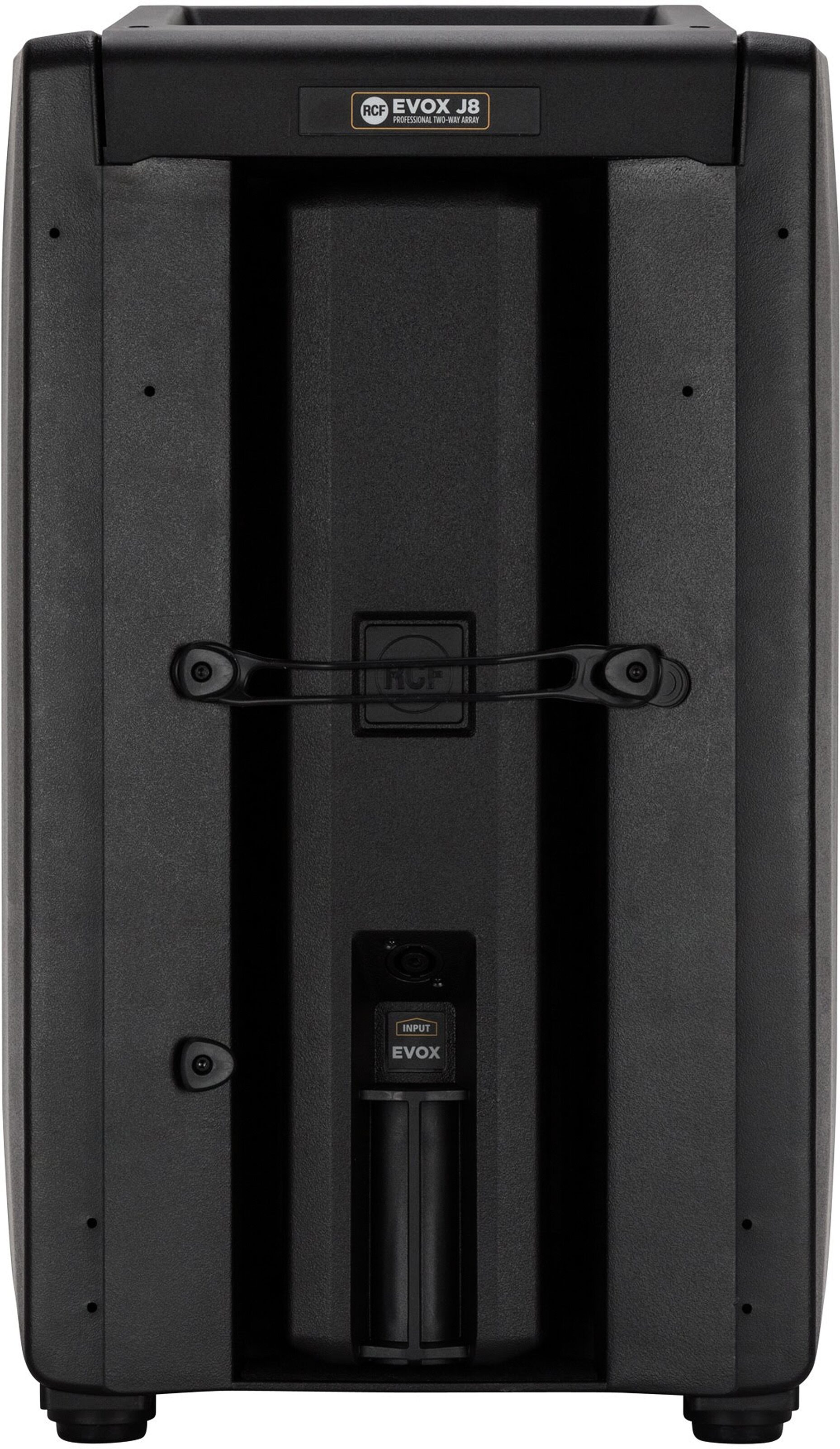 RCF Evox J8 Active Portable Array PA System, Black, Sub Detail Rear
