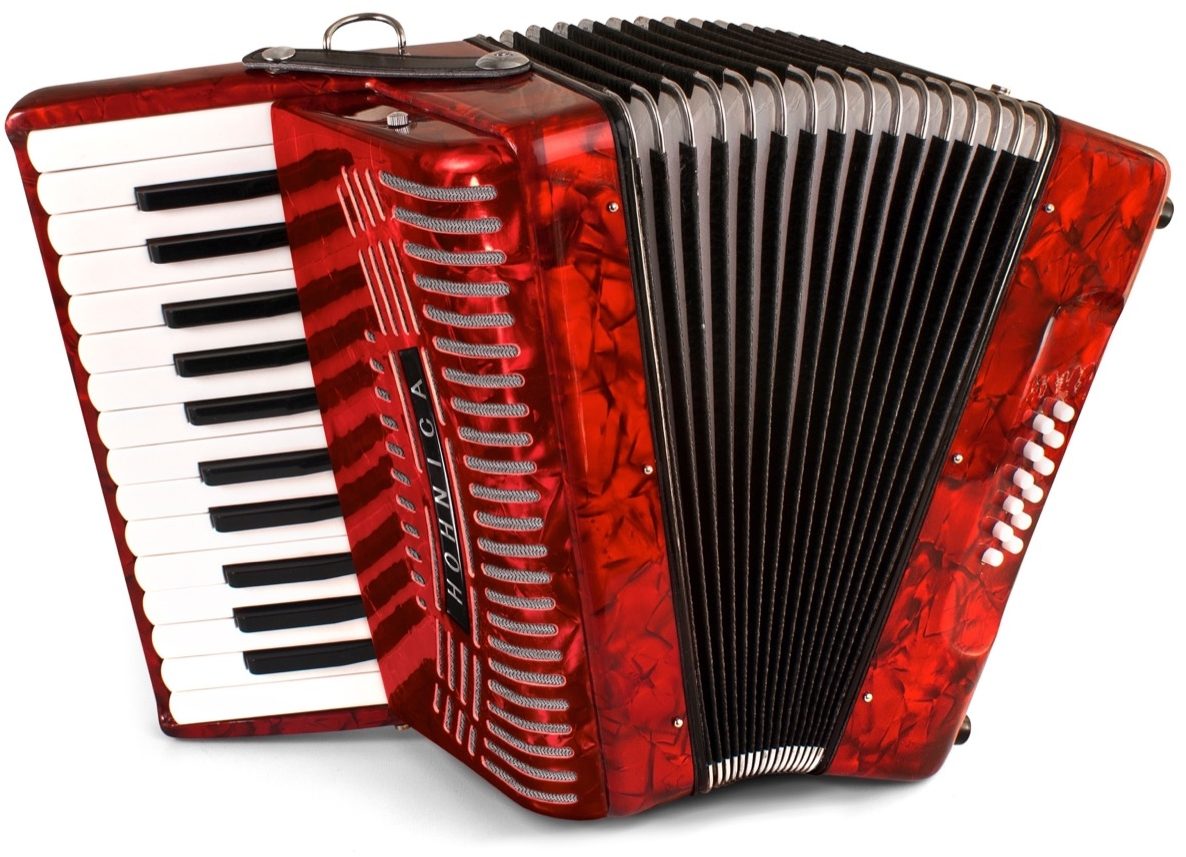 Hohner 1303-RED Piano 12 Bass Accordion, Pearl Red, Main