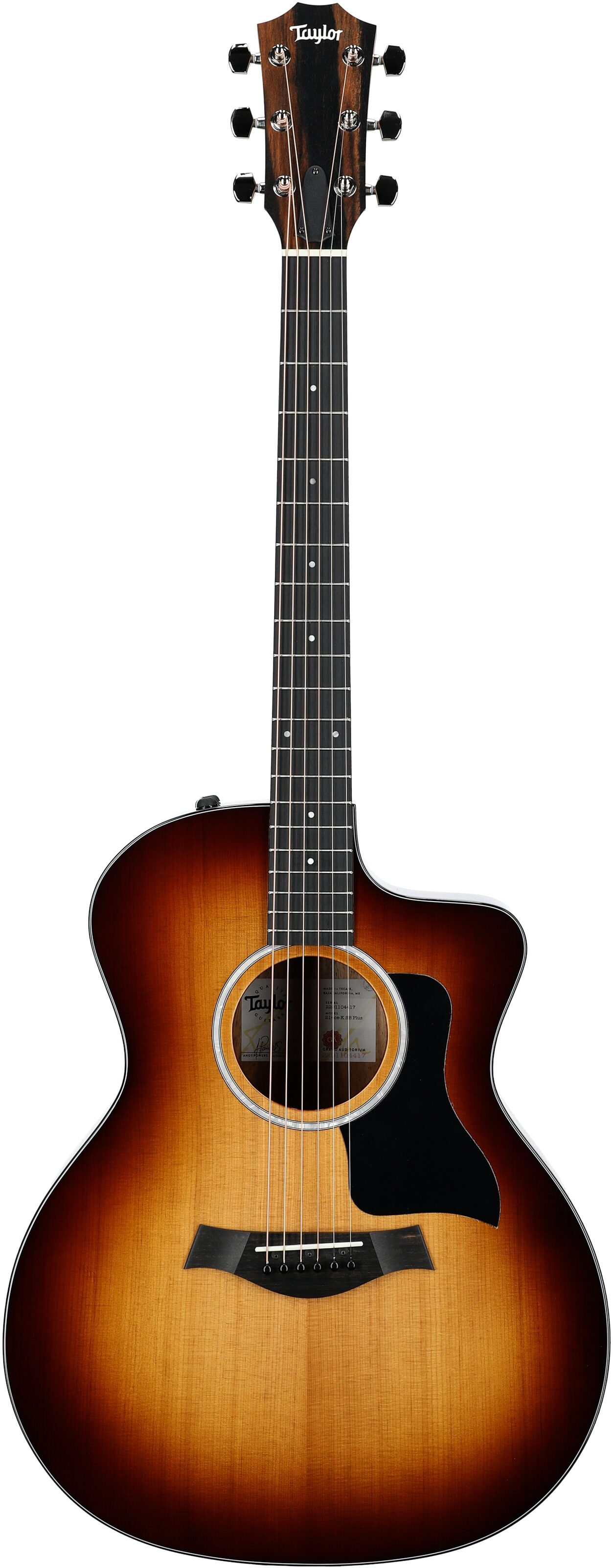 Taylor 214ce-K Plus Grand Auditorium Acoustic-Electric Guitar (with Aerocase), Shaded Edge Burst, Full Straight Front