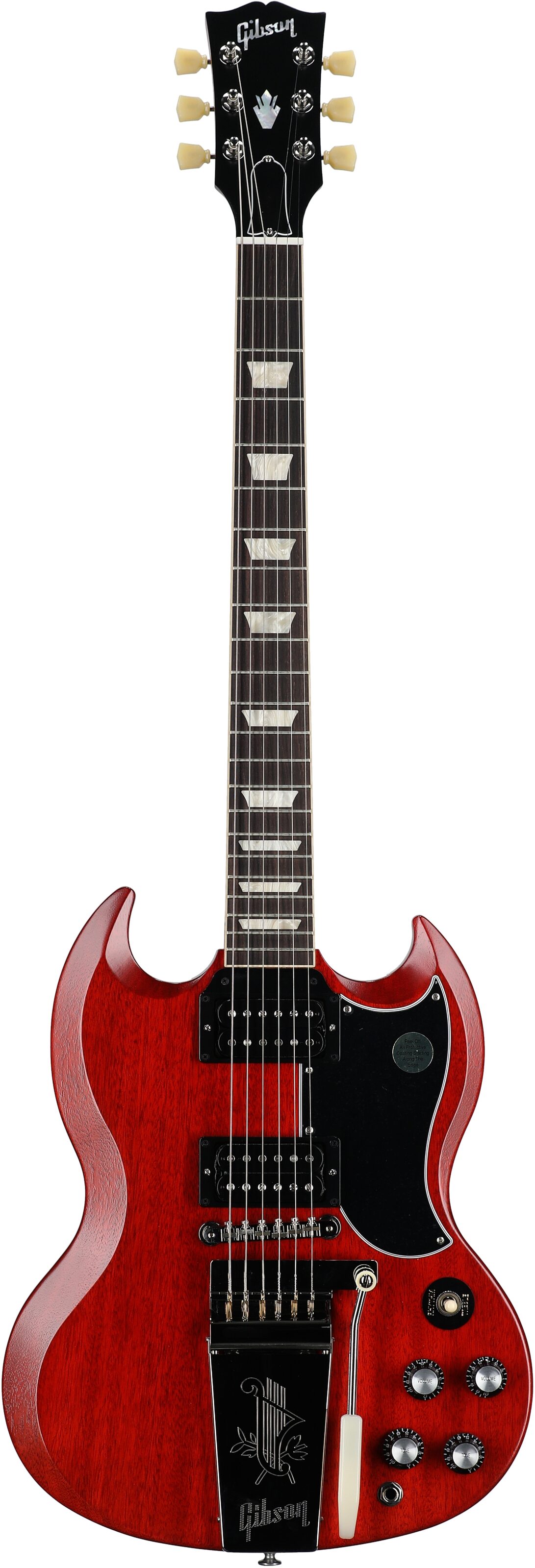Gibson SG Standard '61 Maestro Vibrola Faded Electric Guitar (with Case), Vintage Cherry Satin, Full Straight Front