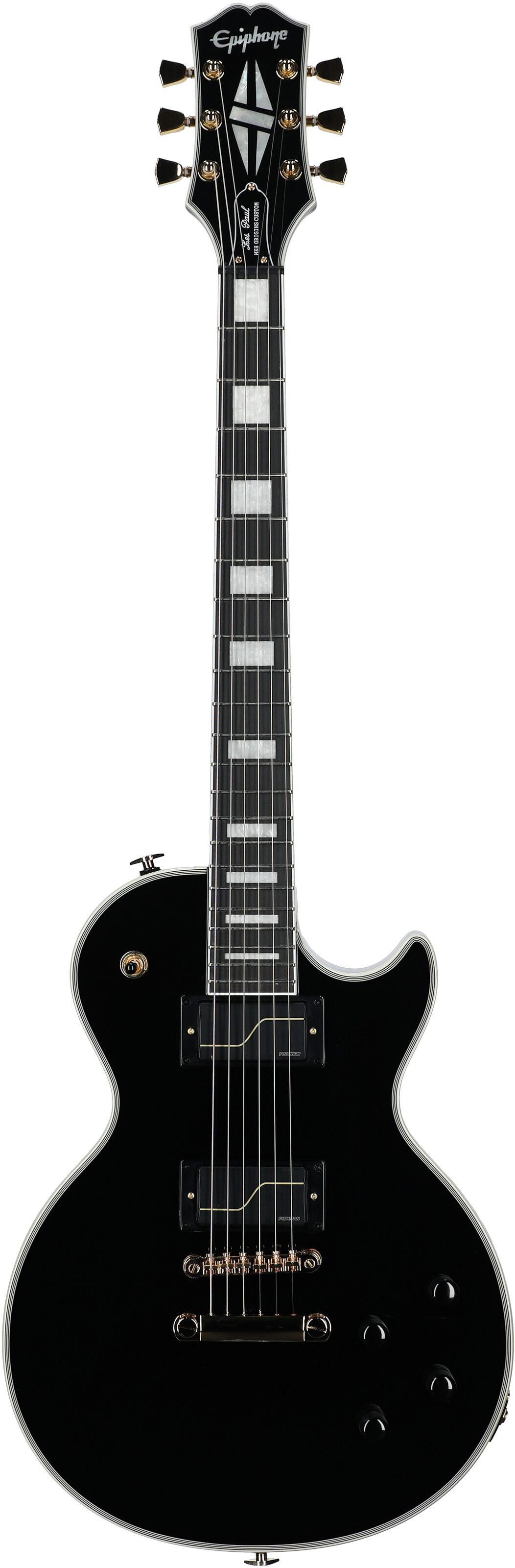 Epiphone Matt Heafy Les Paul Custom Origins Electric Guitar (with Case), Ebony, Full Straight Front