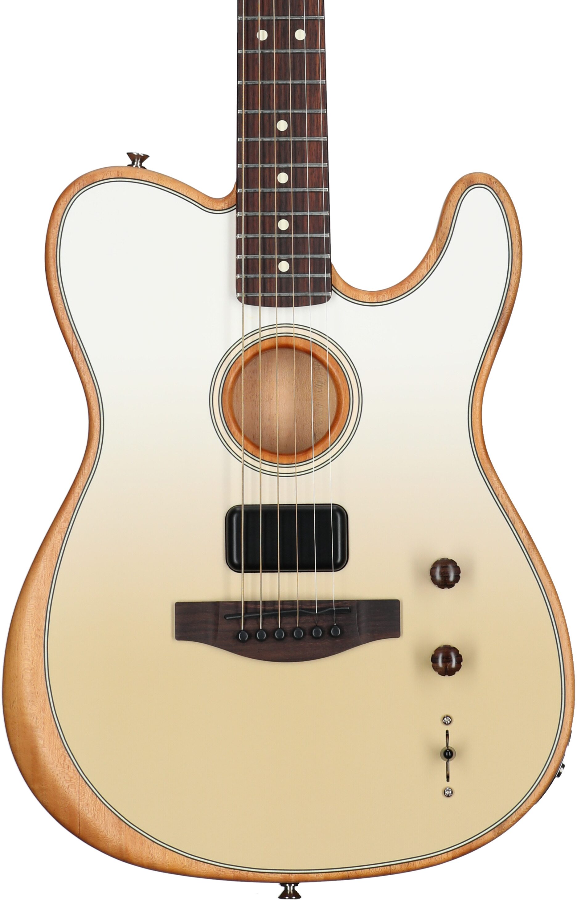 Fender FINNEAS Acoustasonic Player Telecaster Acoustic-Electric Guitar, (with Gig Bag), Cappuccino, Body Straight Front