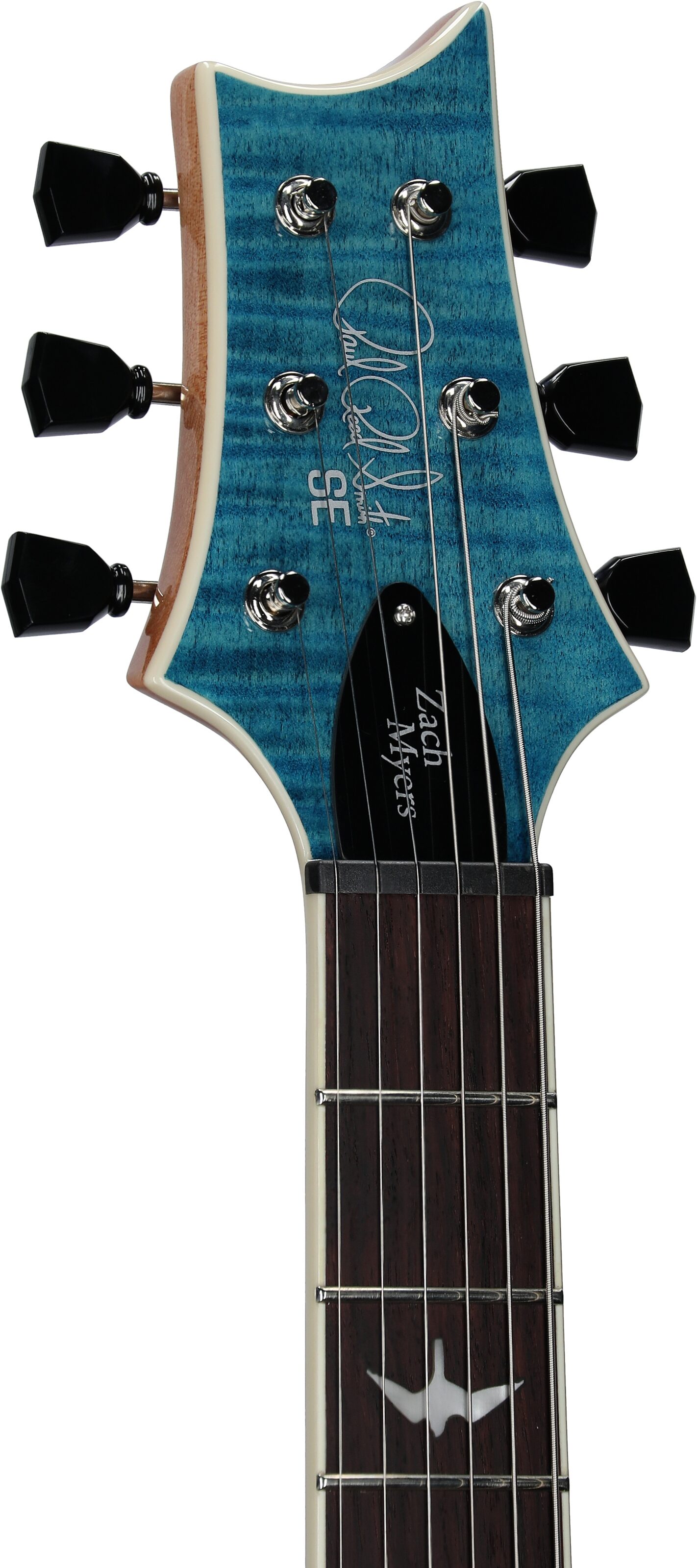 PRS Paul Reed Smith SE Zach Myers 594 Lefty Electric Guitar (with Gig bag), Myers Blue, Headstock Left Front