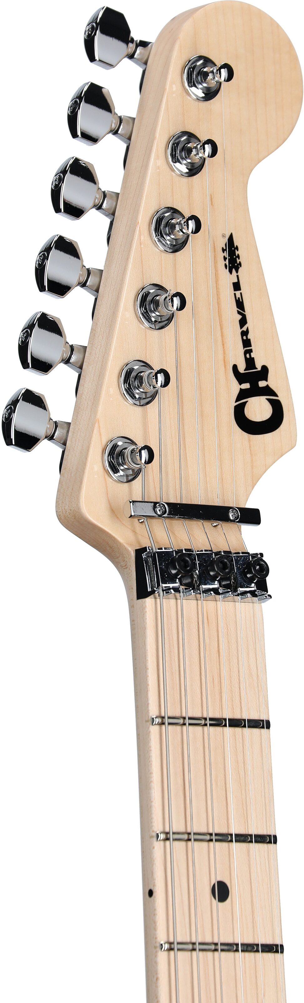 Charvel MJ San Dimas Style 1 HSS Electric Guitar, Metallic Red, Headstock Left Front