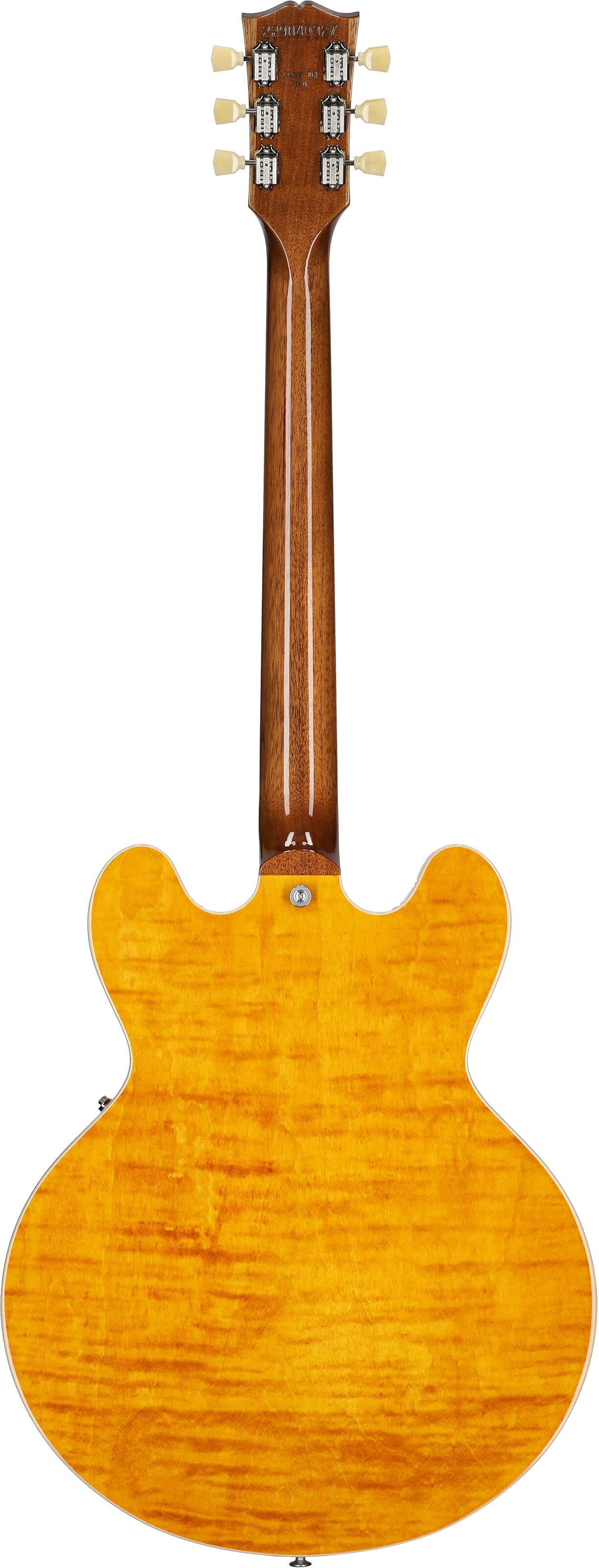 Gibson ES-335 Figured Electric Guitar (with Case), Honey Amber, Serial Number 229840327, Full Straight Back