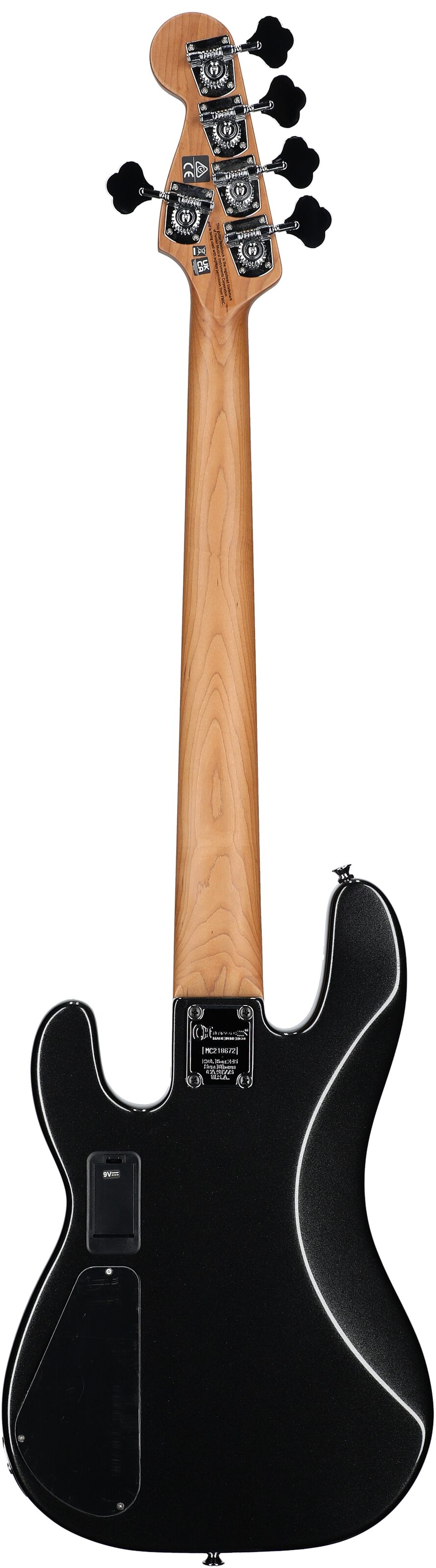 Charvel Pro-Mod San Dimas Bass PJ V Electric Bass, 5-String, Metallic Black, Full Straight Back