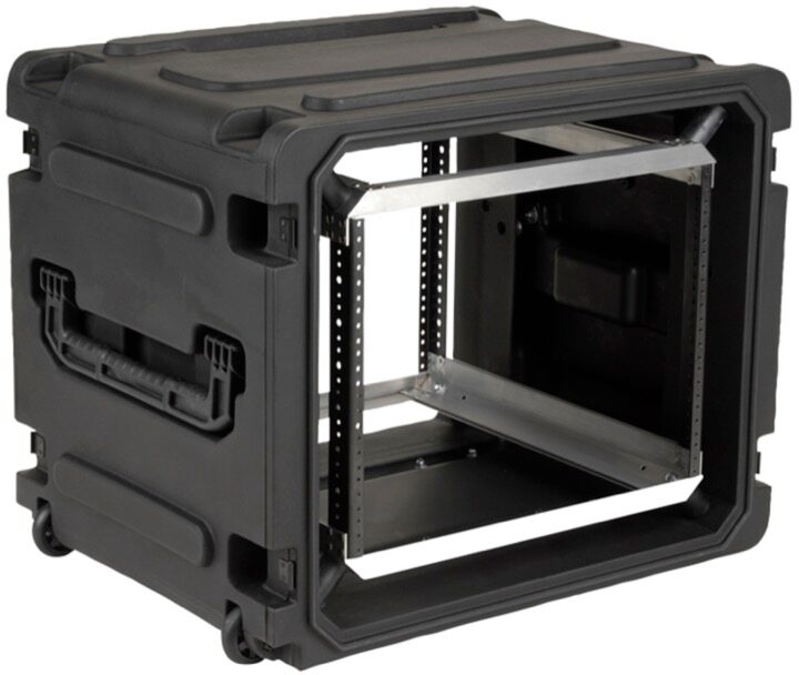 SKB Roto Shockmount 20" Deep Rack Case with Wheels, 8U, 3SKB-R08U20W, view