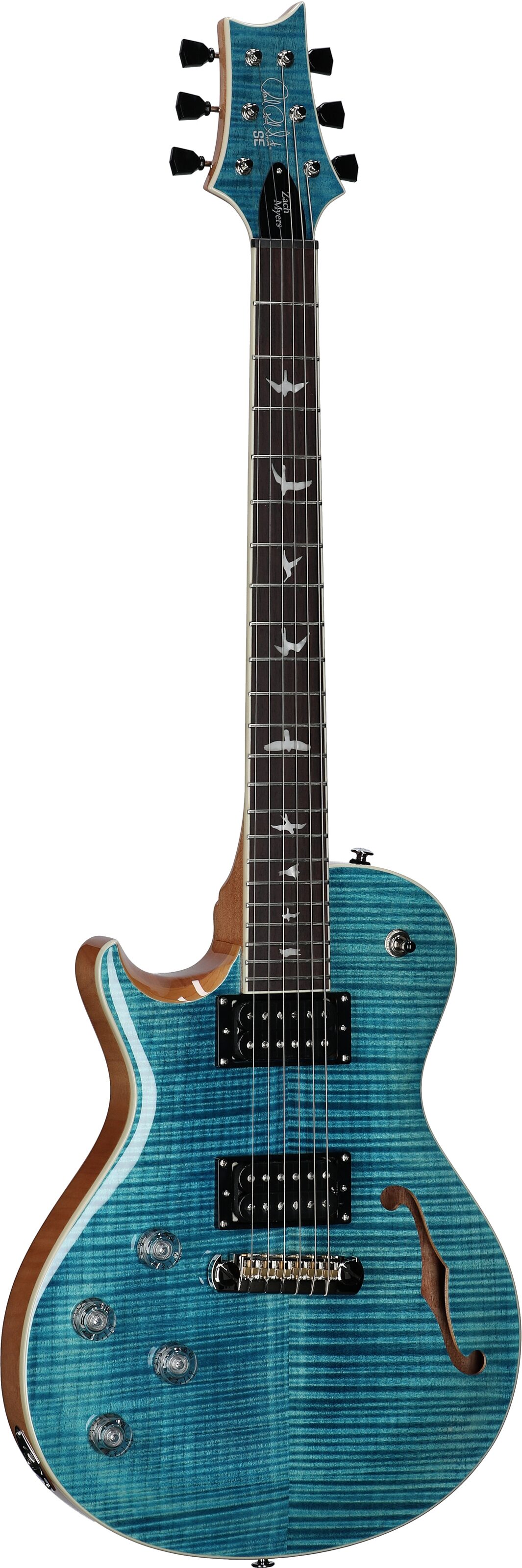 PRS Paul Reed Smith SE Zach Myers 594 Lefty Electric Guitar (with Gig bag), Myers Blue, Body Left Front