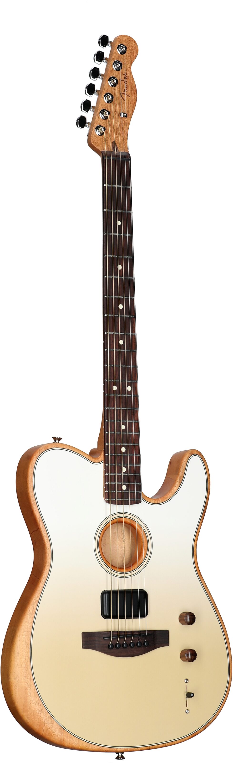 Fender FINNEAS Acoustasonic Player Telecaster Acoustic-Electric Guitar, (with Gig Bag), Cappuccino, Body Left Front
