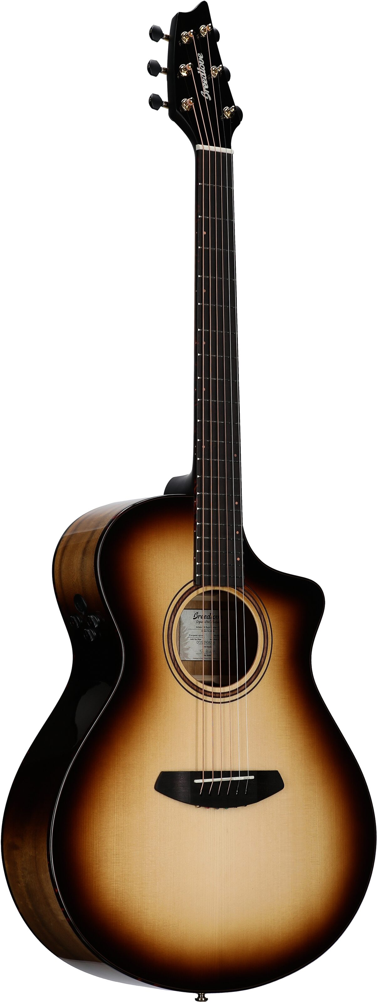 Breedlove Organic Pro Artista Concert CE Acoustic-Electric Guitar (with Case), Burnt Amber, Body Left Front