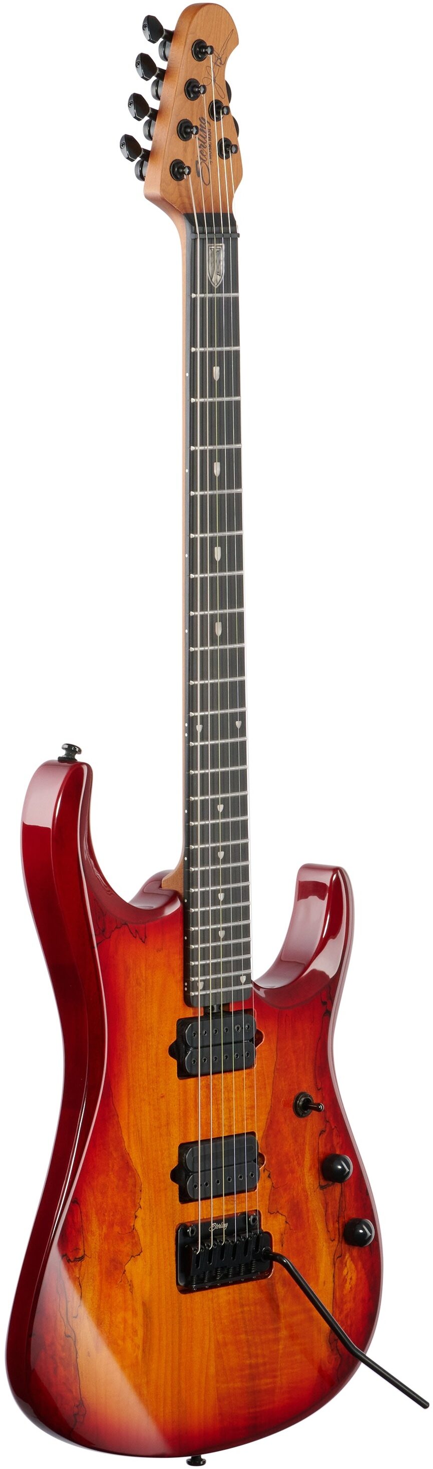 Sterling by Music Man John Petrucci JP150D SM Electric Guitar (with Gig Bag), Blood Orange Burst, Body Left Front