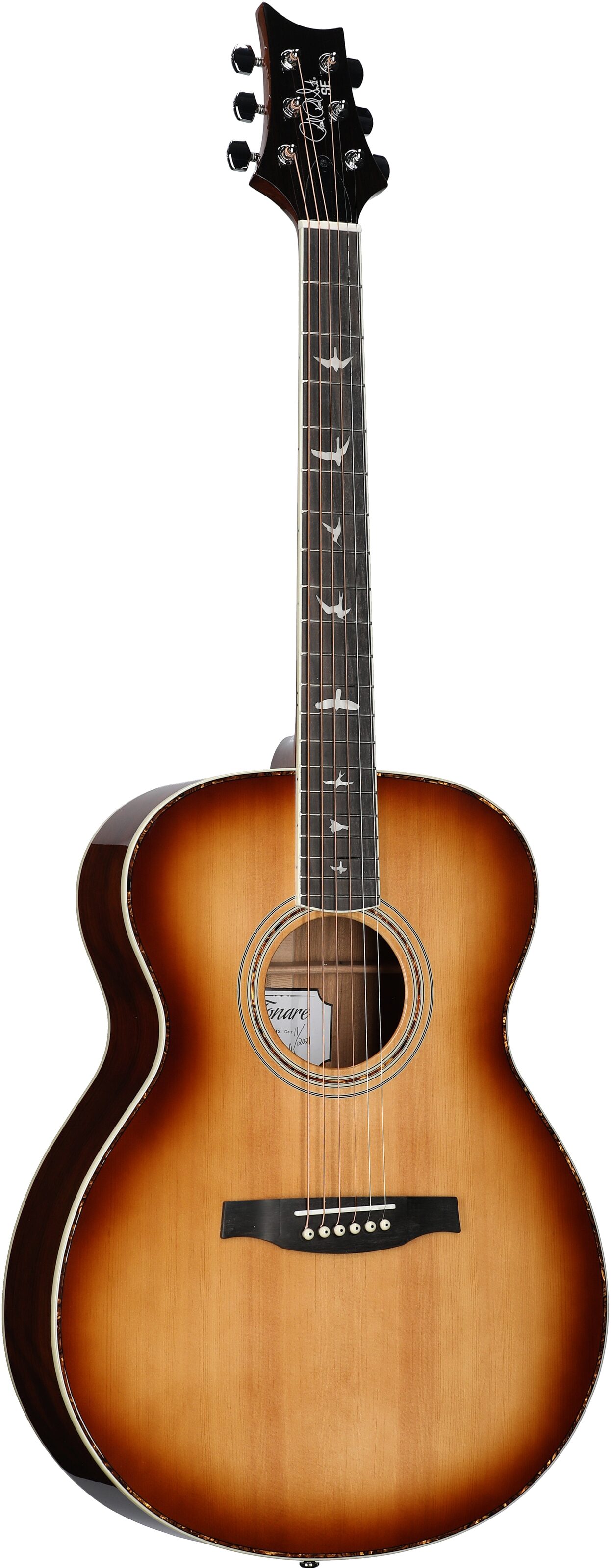 PRS Paul Reed Smith SE T40E Acoustic-Electric Guitar (with Case), Tobacco Sunburst, Body Left Front