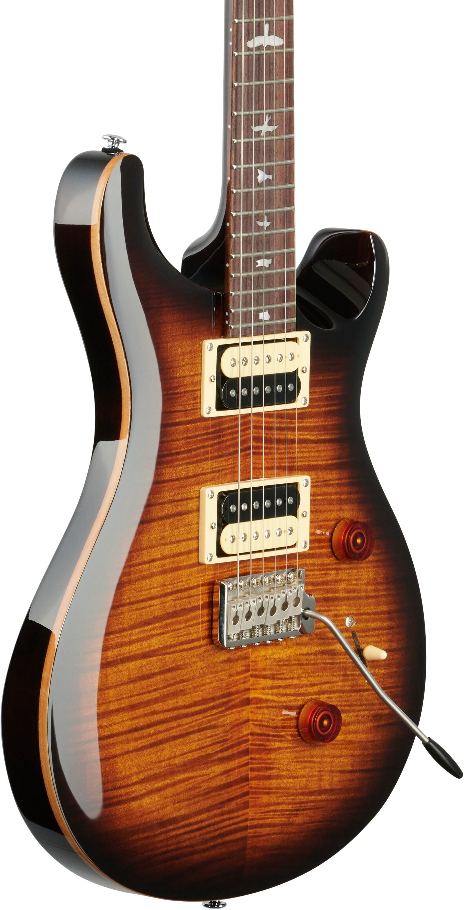 PRS Paul Reed Smith SE Custom 24 Electric Guitar (with Gig Bag), Black Gold Burst, Full Left Front