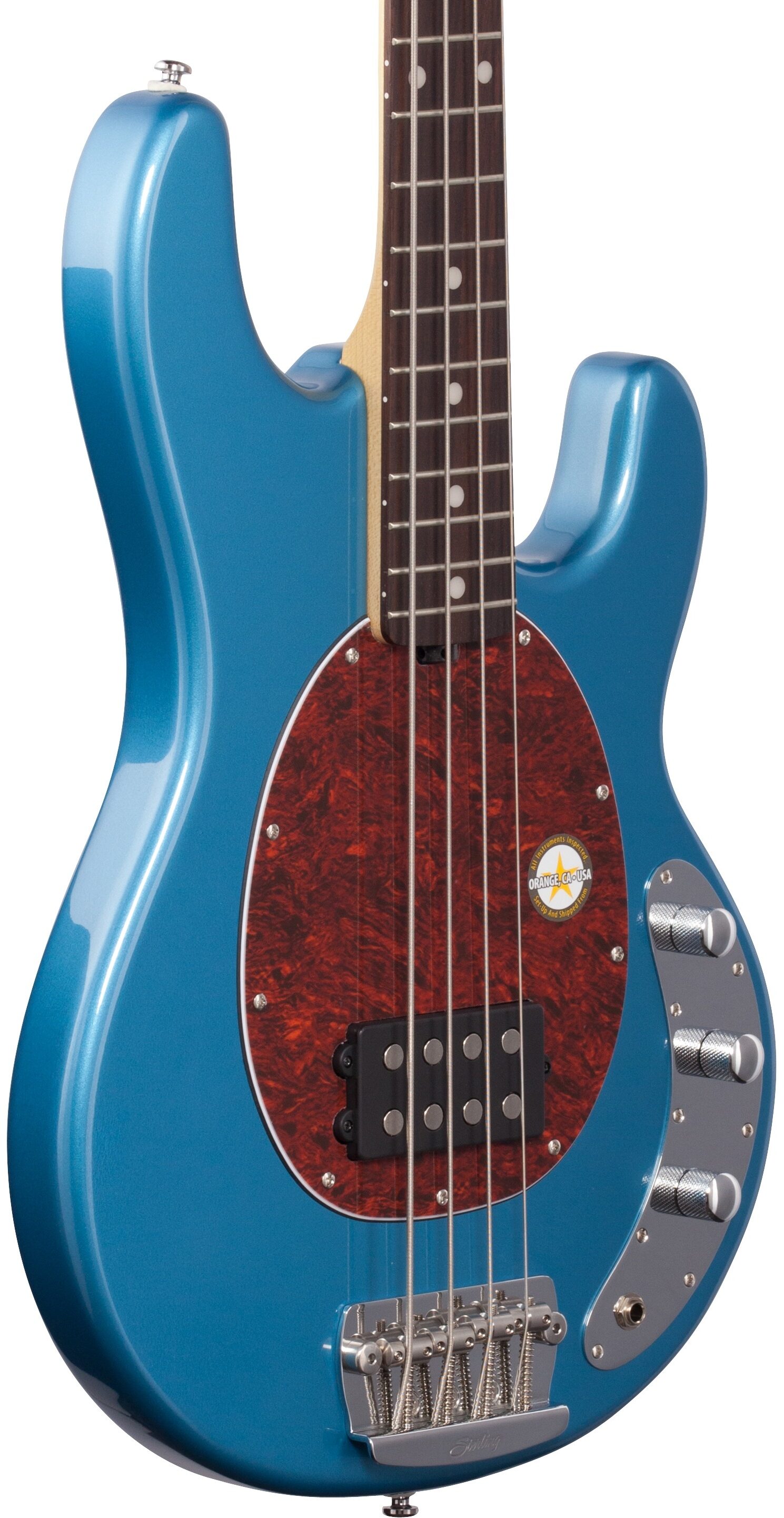 Sterling by Music Man StingRay Ray24 Electric Bass, Toluca Lake Blue, Full Left Front