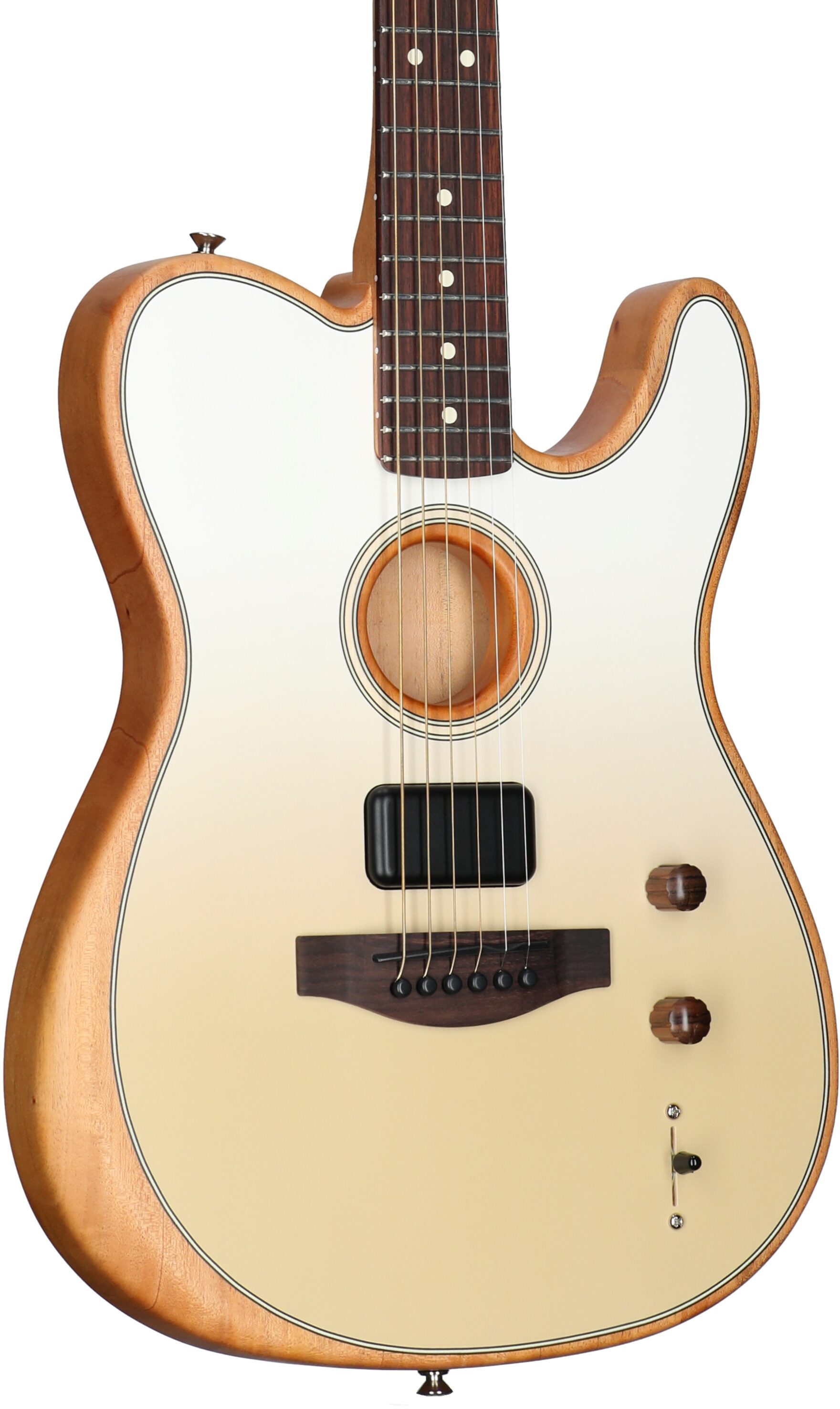Fender FINNEAS Acoustasonic Player Telecaster Acoustic-Electric Guitar, (with Gig Bag), Cappuccino, Full Left Front