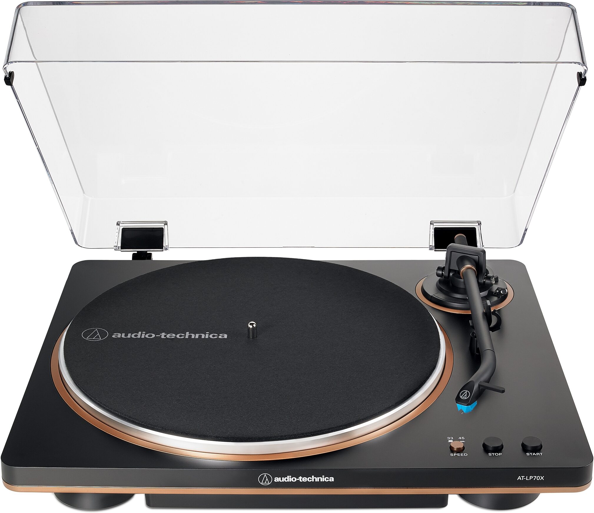 Audio-Technica AT-LP70X Fully-Automatic Belt-Drive Turntable, Black/Bronze, main