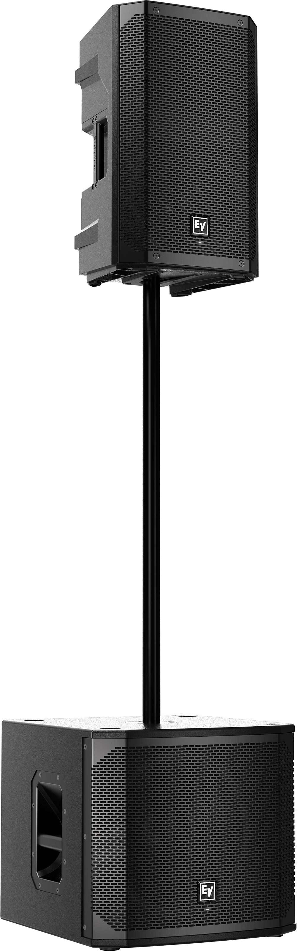 Electro-Voice ELX200-12SP Powered Subwoofer Speaker (1200 Watts), Black, Single Speaker, With Pole Mount