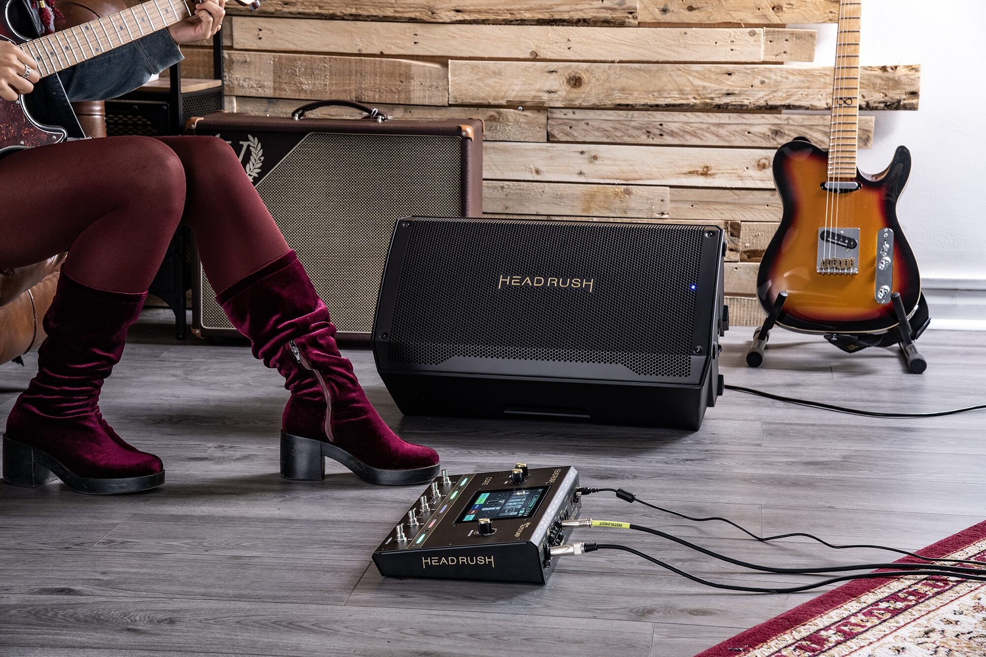 HeadRush FRFR112 MKII Bluetooth Powered Speaker Cabinet (2500 Watts), New, Action Position Back