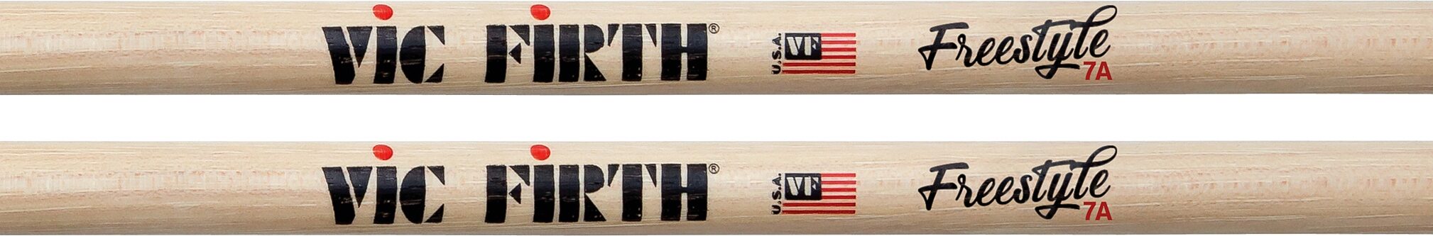 Vic Firth American Concept Freestyle 7A Wood Drumsticks, 7A, Wood Tip, Pair, Action Position Back