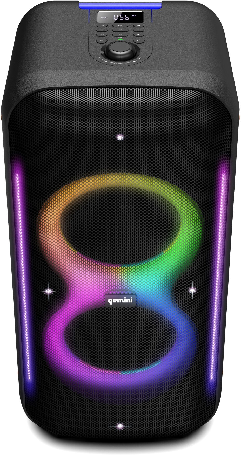 Gemini GRV-2650L UltraRave Duo Dual Powered Speaker, New, Main with head Front
