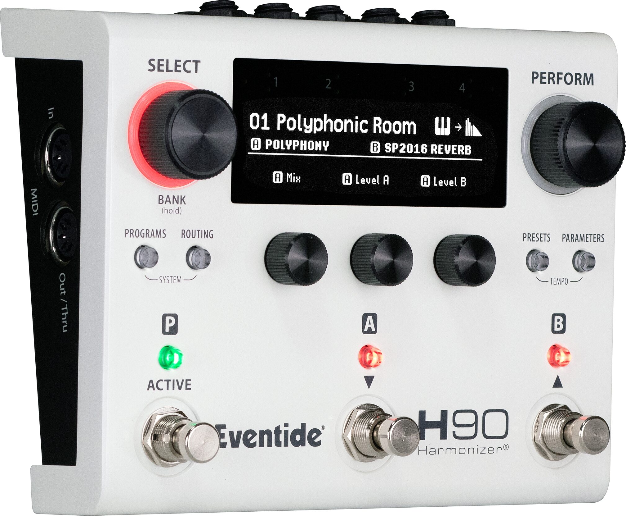 Eventide H90 Harmonizer/Multi-Effects Pedal, White, Angled Front