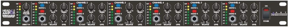 ART HeadAMP6 Pro 6-Channel Headphone Amplifier, New, Front