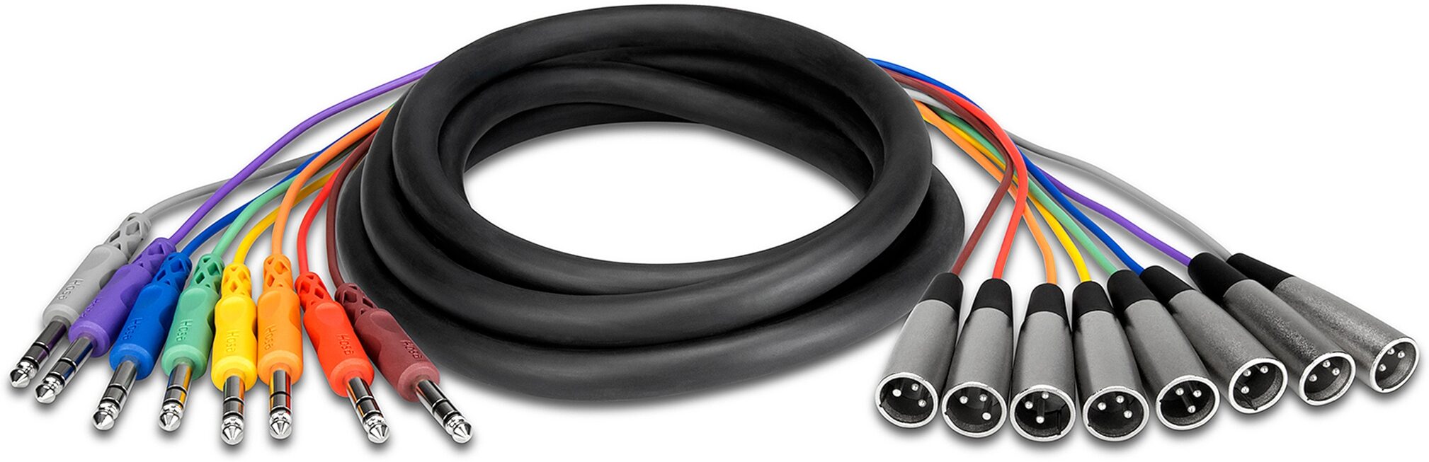 Hosa STX803M Audio Snake (XLR Male to 1/4" TRS x 8), 2 meter, Action Position Back