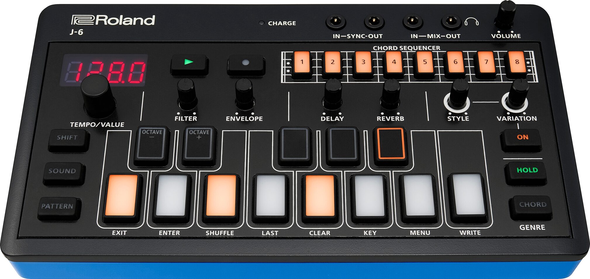 Roland AIRA Compact J-6 Chord Synthesizer, New, Action Position Back