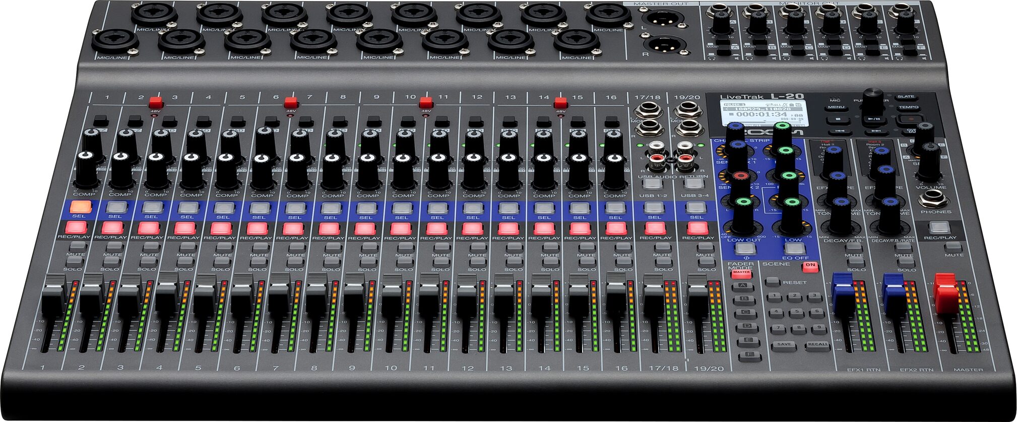 Zoom LiveTrak L-20 Digital Mixer and Multi-Track Recorder, 20-Channel, New, Main