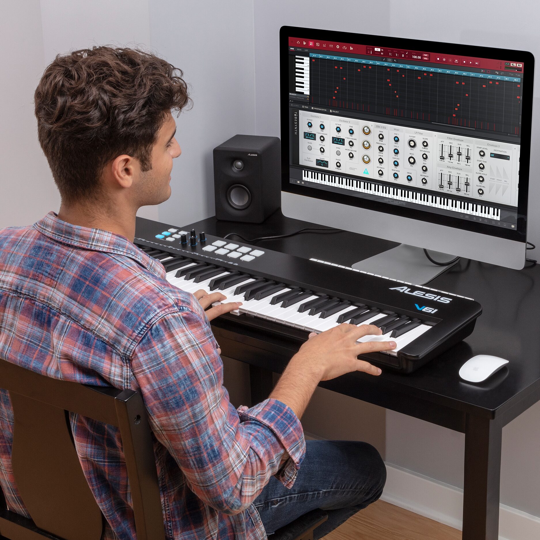 Alesis V61 MKII USB MIDI Keyboard Controller, 61-Key, New, Main-
