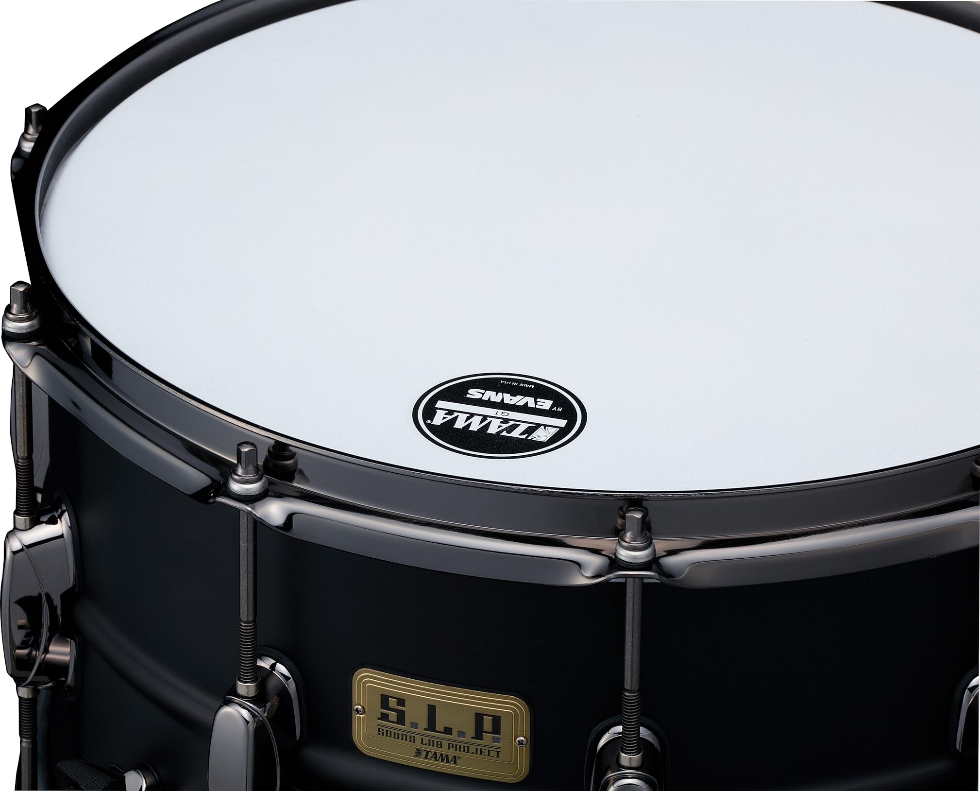 Tama SLP Limited Edition Big Black Steel Snare Drum, 8x14", Action Position Back