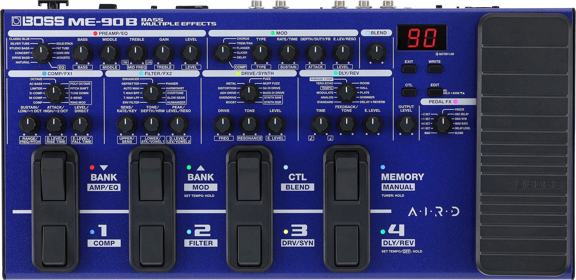 Boss ME-90B Bass Multi-Effects Pedal, New, Action Position Back
