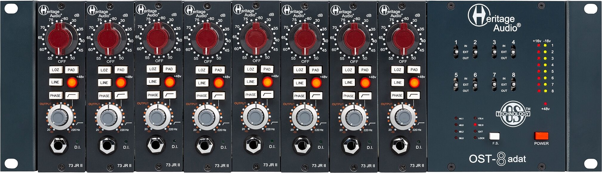 Heritage Audio OST-8 ADAT 500-Series Rack, 8-Slot, New, Action Position Back