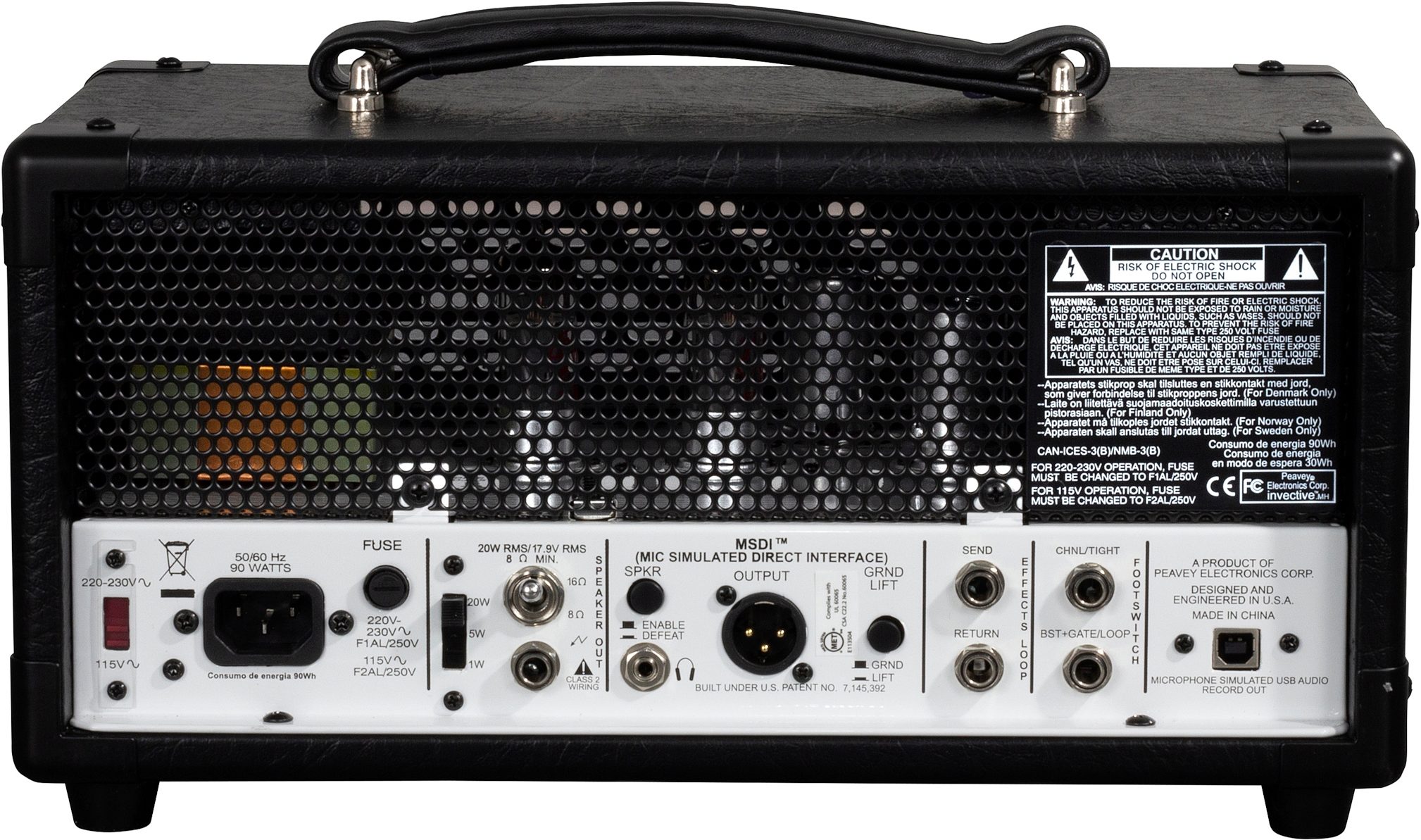 Peavey Invective.MH Guitar Amplifier Head (20 Watts), New, Main Back