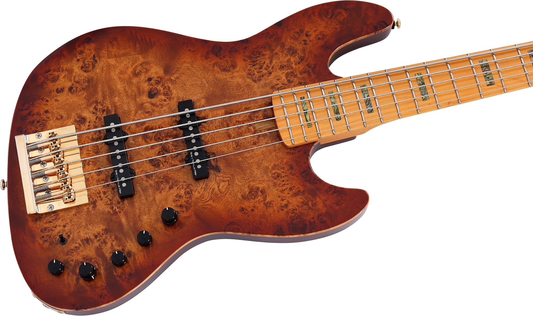 Sire Marcus Miller V10 Electric Bass, 5-String, Natural Satin, Action Position Back