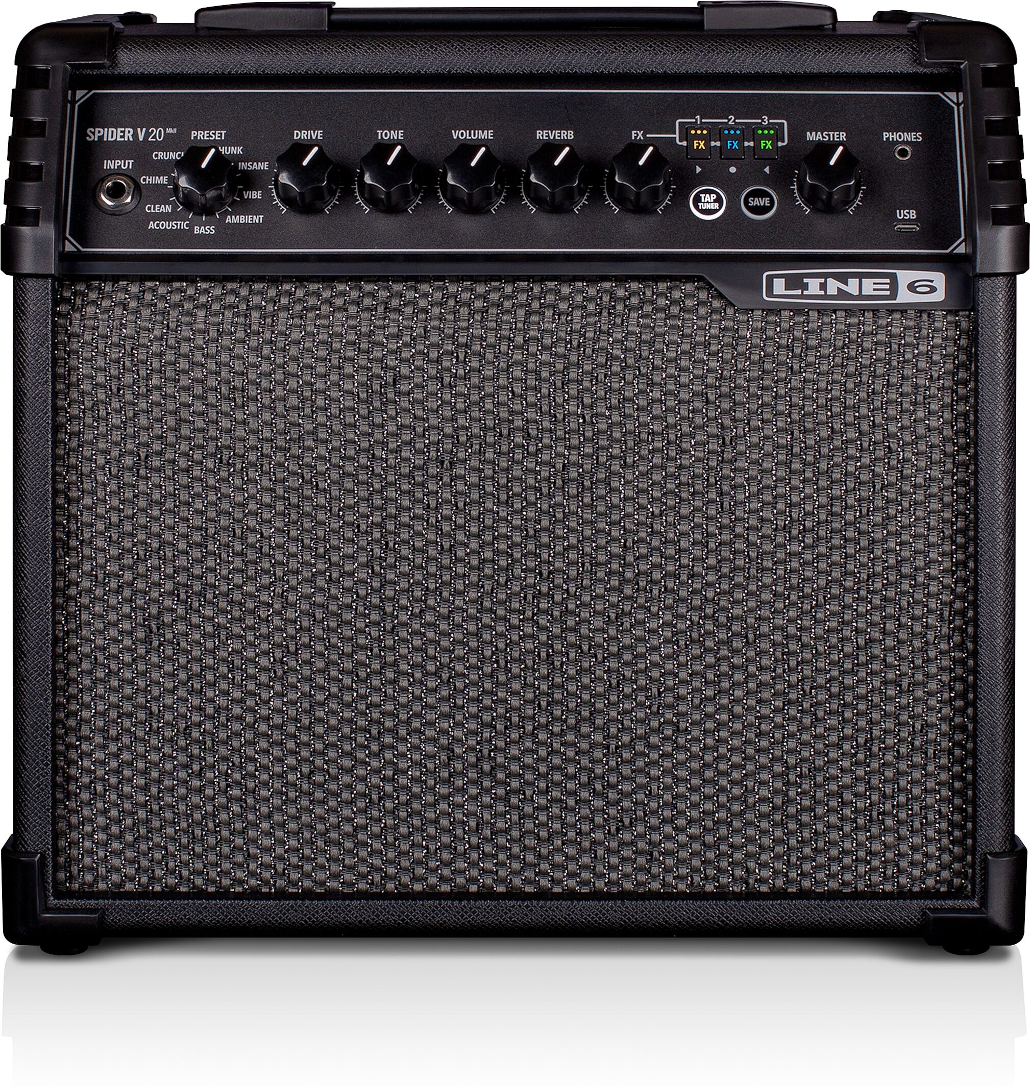 Line 6 Spider V 20 MkII Guitar Combo Amplifier (20 Watts, 1x8"), New, Main