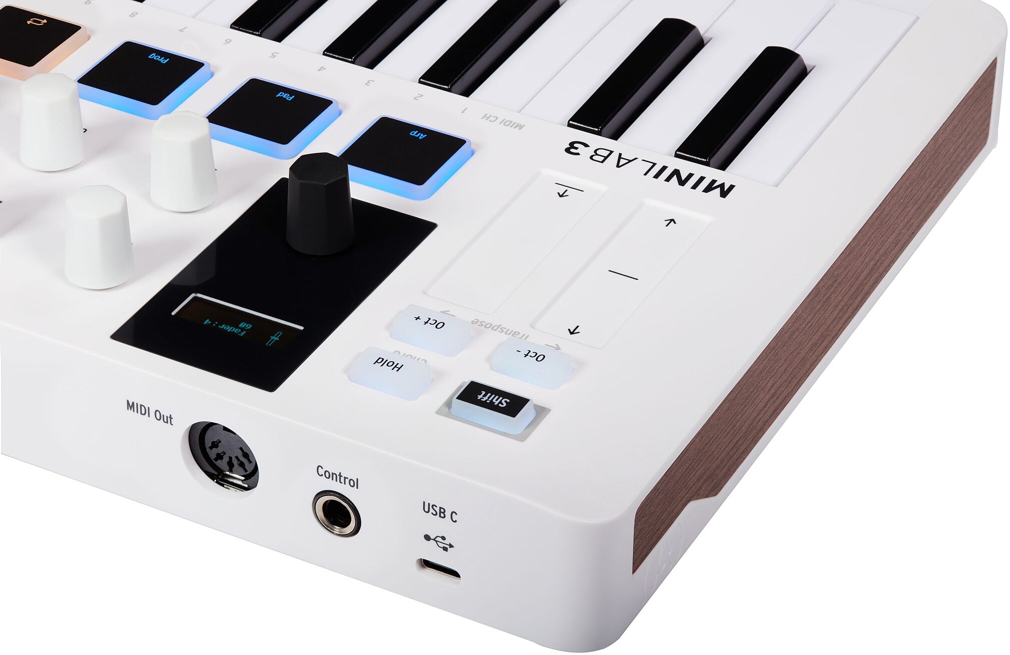 Arturia MiniLab 3 USB MIDI Keyboard Controller, White, Detail