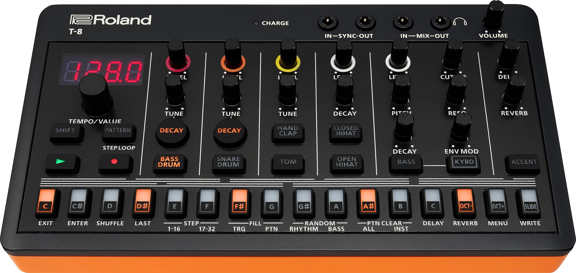 Roland AIRA Compact T-8 Beat Machine, New, Action Position Back