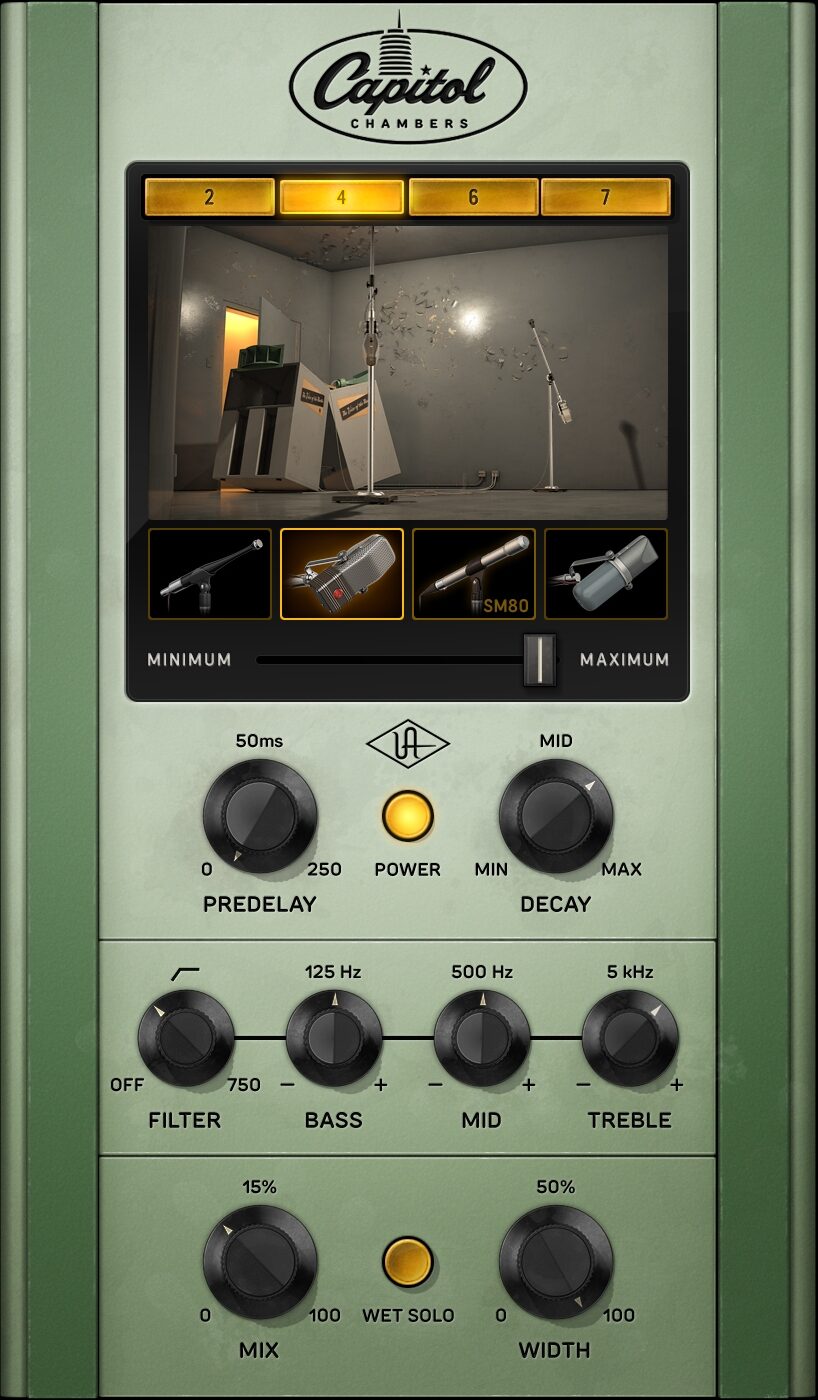 Universal Audio UAD Capitol Chambers Echo/Reverb Plug-in Software, Digital Download, Action Position Front