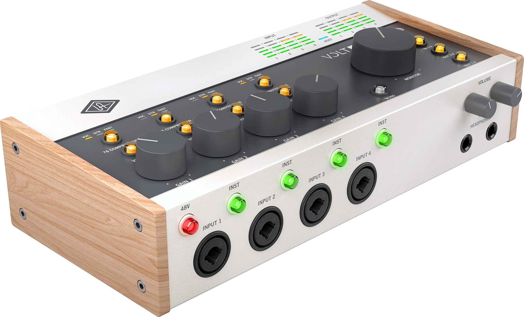 Universal Audio Volt 476P USB Audio Interface, New, Angled Front