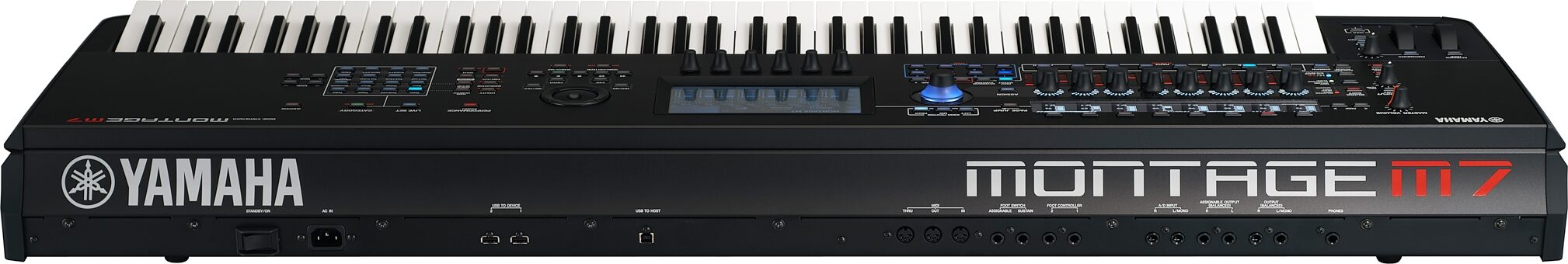 Yamaha Montage M7 Keyboard Synthesizer, 76-Key, New, Back Top