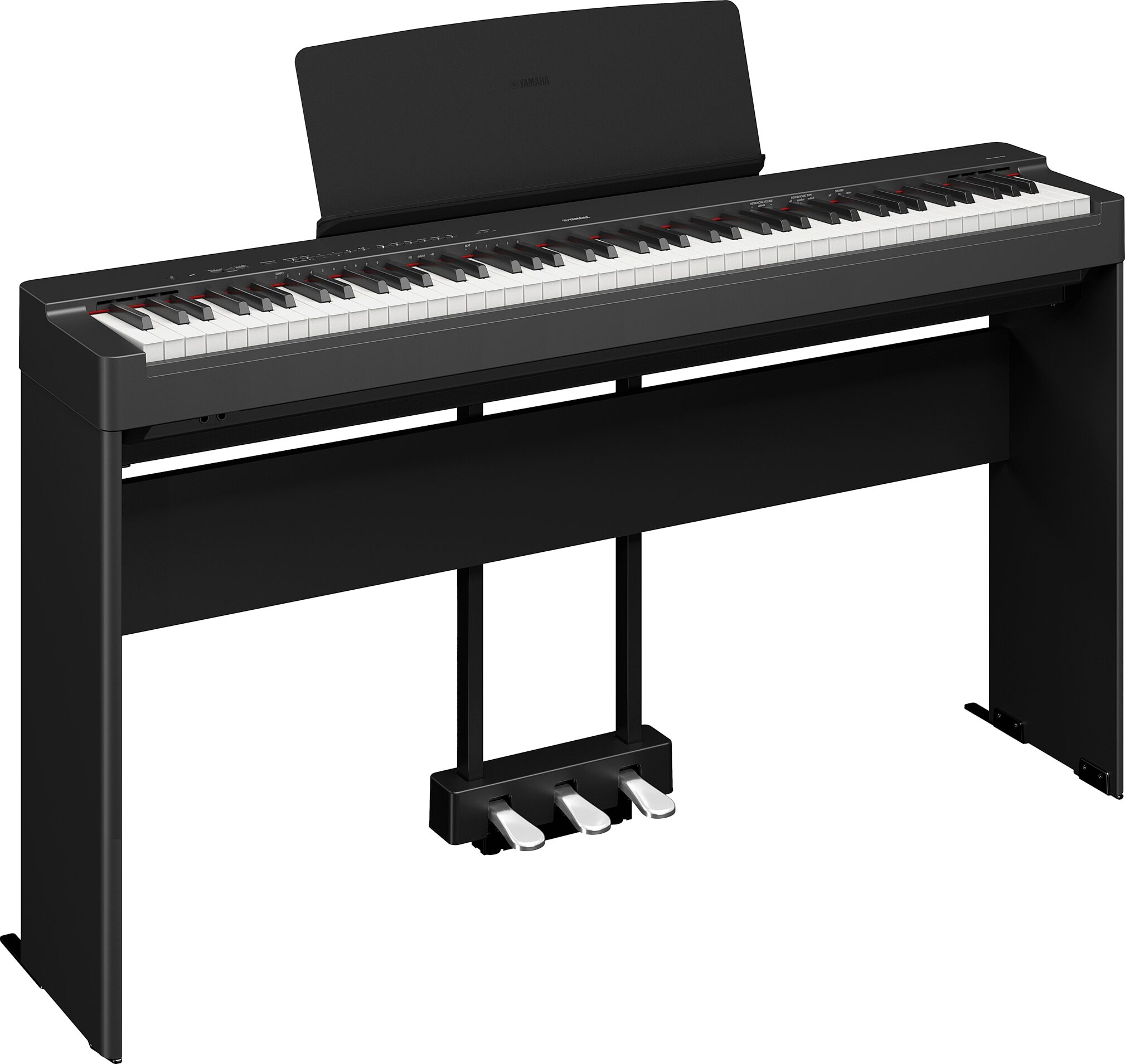 Yamaha P-225 Digital Piano, Black, Action Position Back