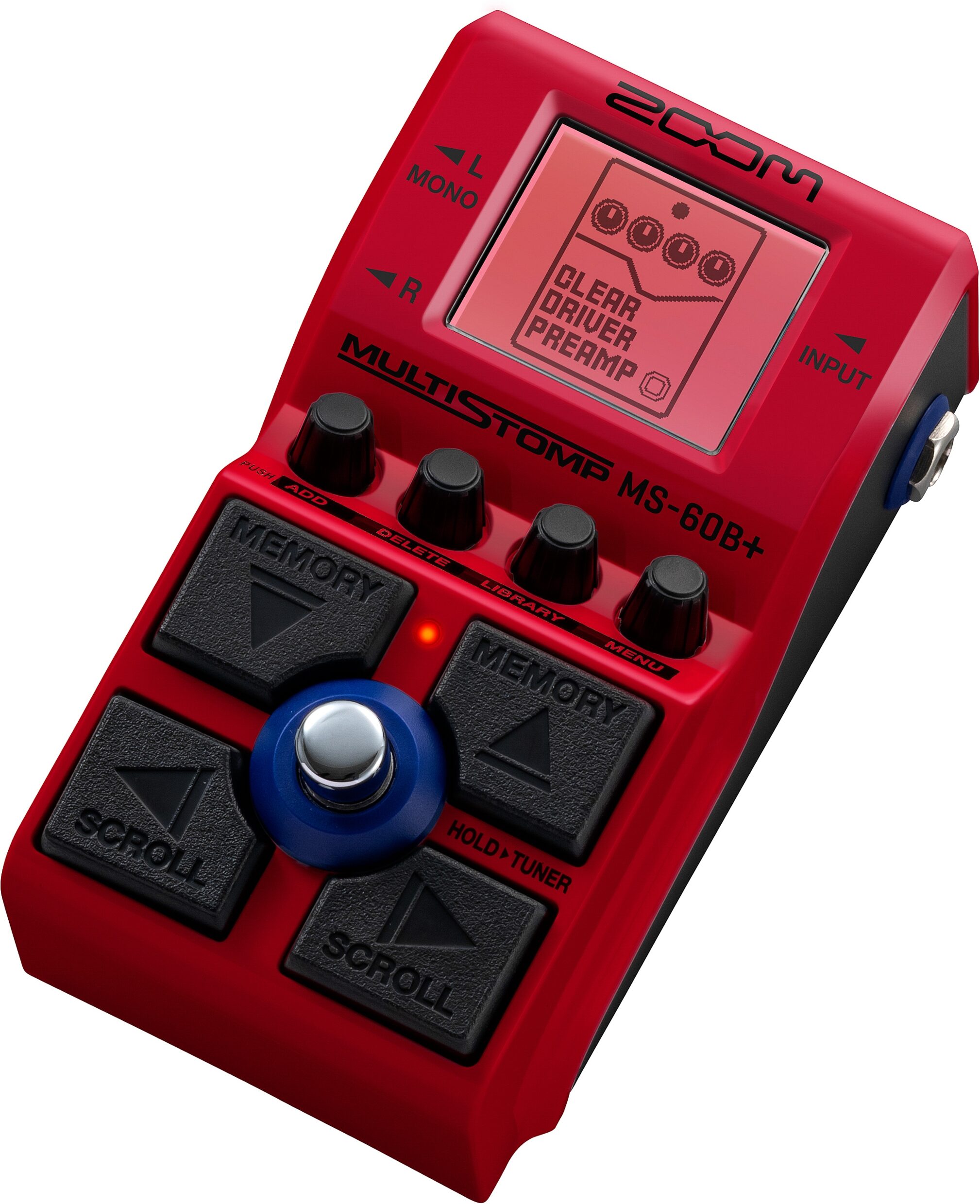 Zoom MS-60B+ MultiStomp Bass Multi-Effects Pedal, New, Action Position Back