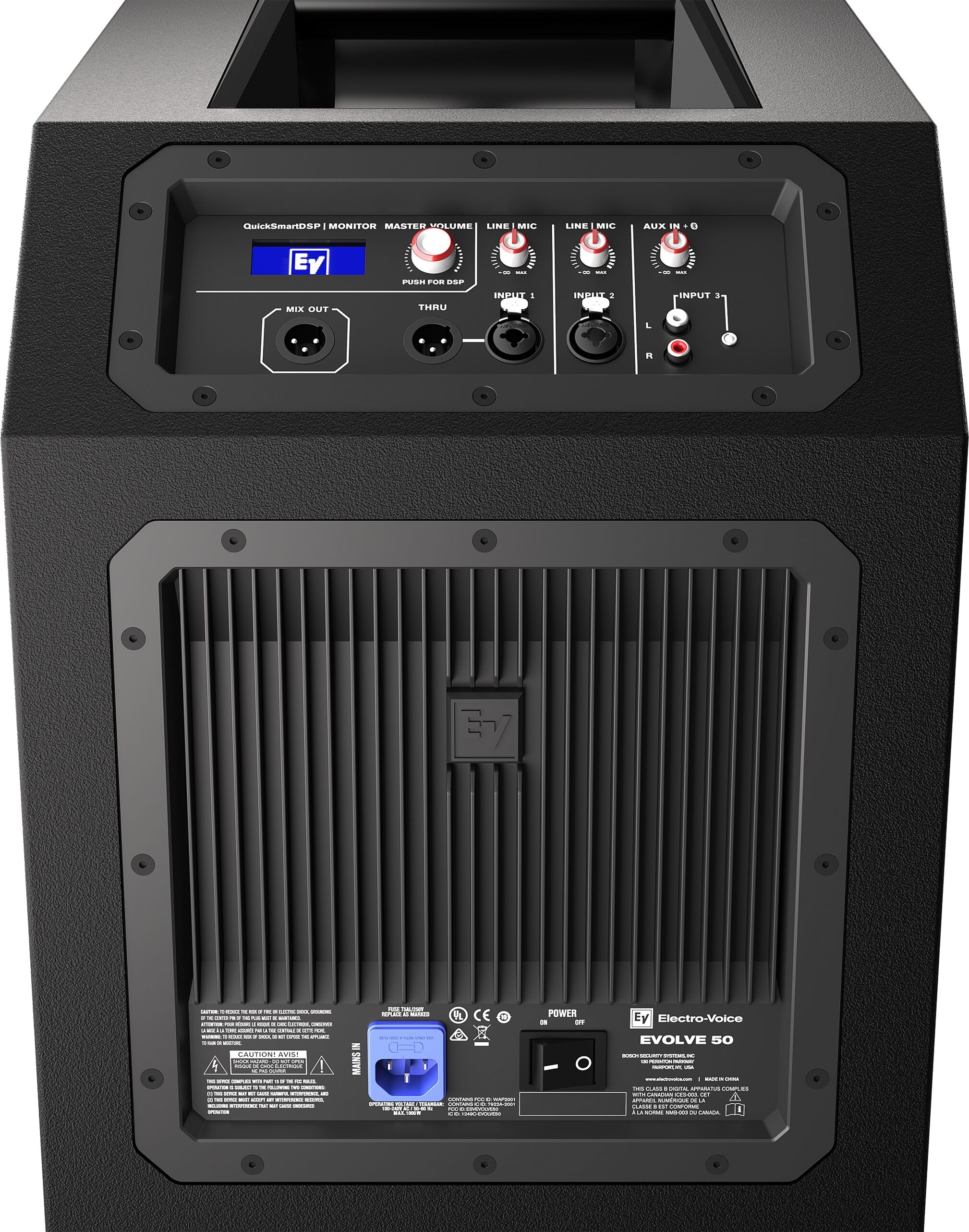 Electro-Voice EVOLVE 50 Powered Column PA System, Black, Action Position Back
