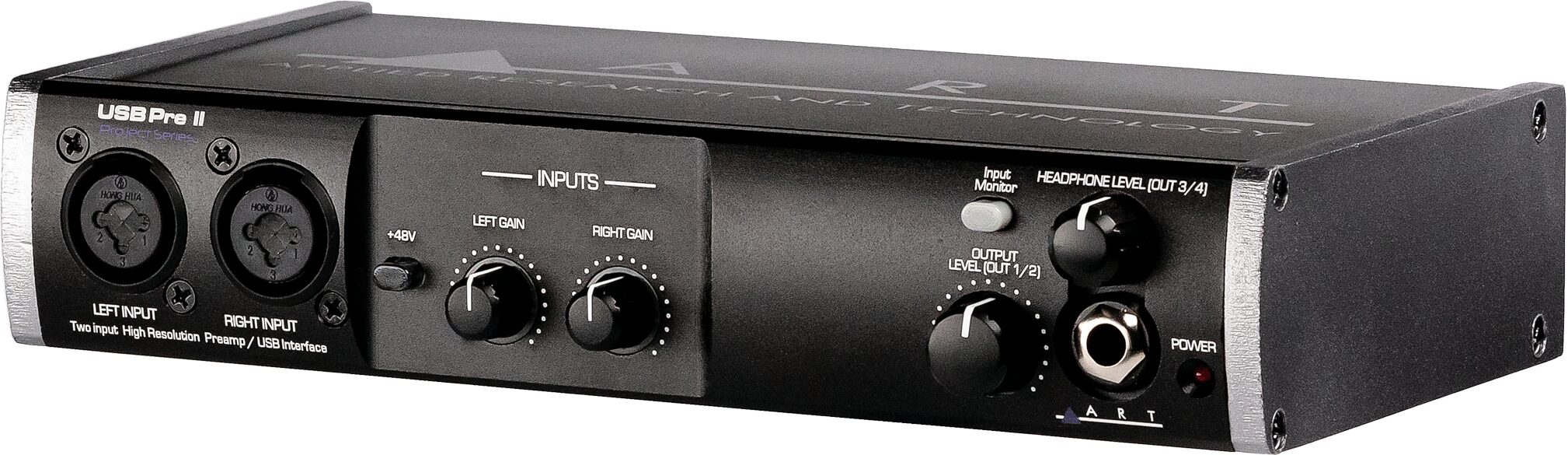 ART USB Pre II 2x2 USB Audio Interface, New, Angled Front