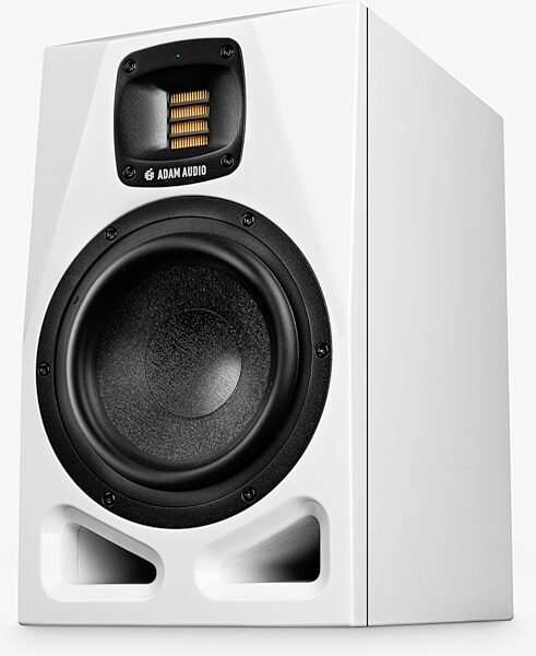 ADAM Audio A7V Active Studio Monitor, Limited-Edition White, Single Speaker, Angled Front