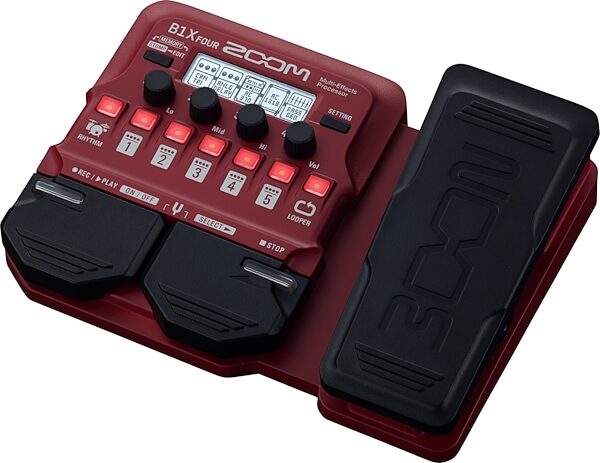Zoom B1X FOUR Multi-Effects Bass Guitar Pedal, New, Action Position Side