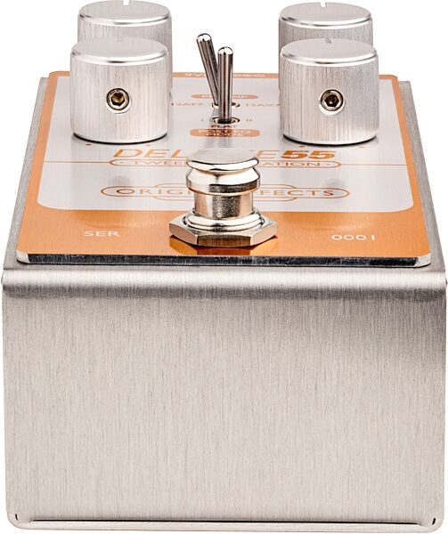 Origin Effects Deluxe55 Tweed Recreation Overdrive Pedal, Original, Angled Front