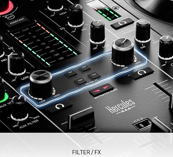 Hercules DJControl Inpulse 500 DJ Controller, Black, Action Position Sound Module