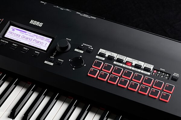 Korg KROSS 2 Keyboard Synthesizer Workstation, 88-Key, Super Matte Black, Action Position Back